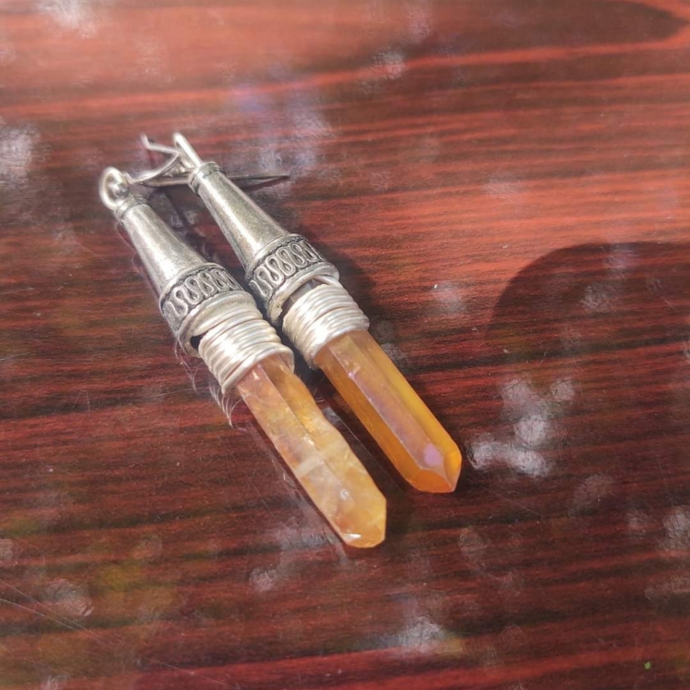 Angel Aura Citrine Crystal earrings
